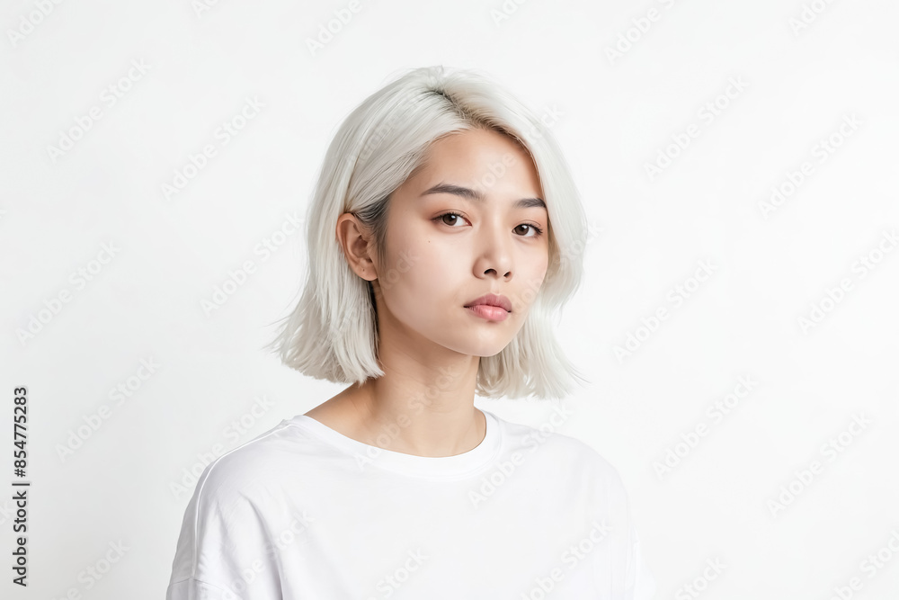 Young woman with blonde hair looking at the camera Young woman with blonde hair looking at the camera