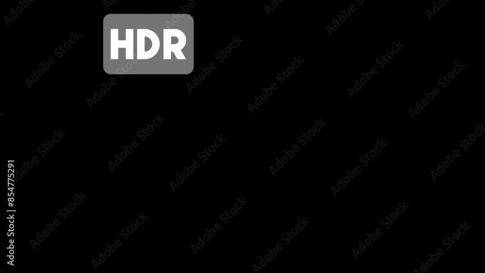 HDR emblem animation in white and gray color. Background alpha channel HDR emblem animation in white and gray color. Background alpha channel
