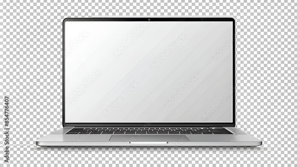Laptop Frame Less Laptop modern frameless with blank screen isolated on transparent ...