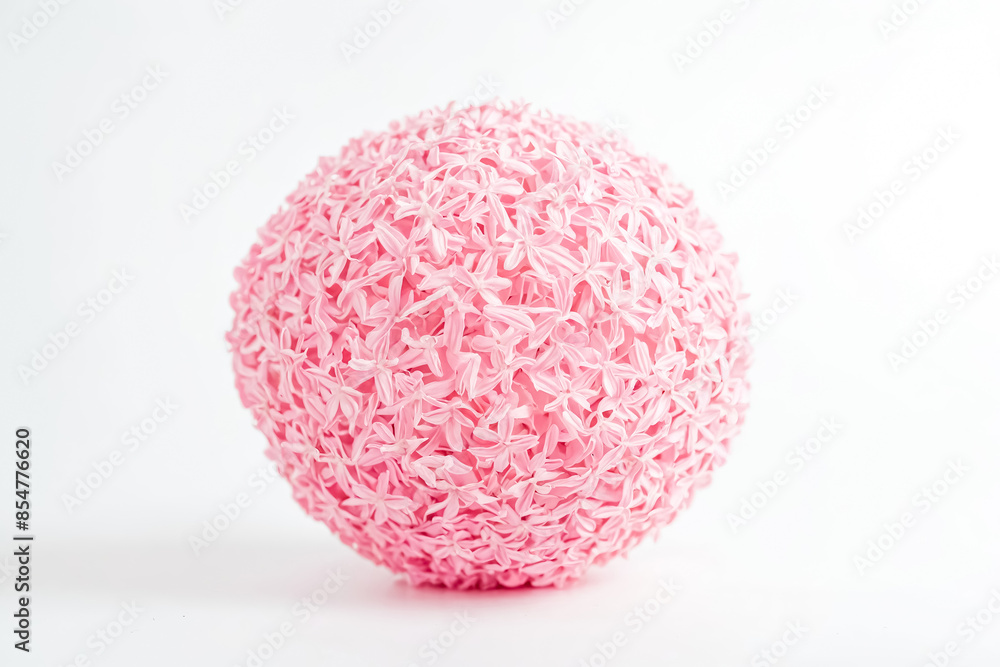 Pink Flower Ball on White Background Pink Flower Ball on White Background