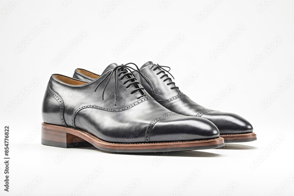 Black Leather Cap Toe Oxford Shoes Black Leather Cap Toe Oxford Shoes