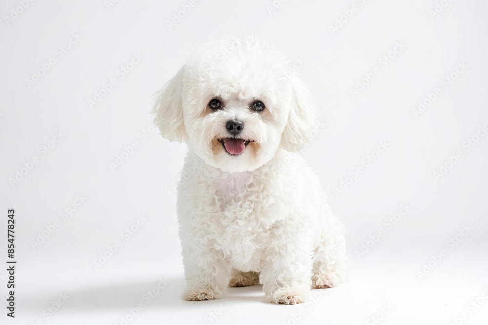 White Poodle Sitting on White Background White Poodle Sitting on White Background