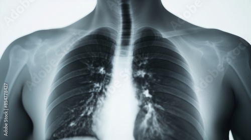 Chest X-ray with severe pneumonia and pleural effusion photo