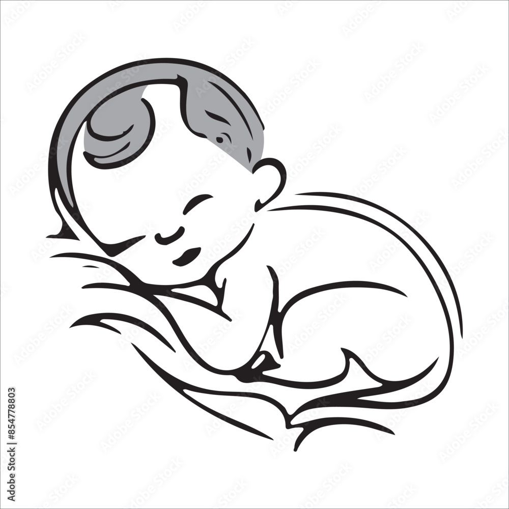 Baby Liner drawing Vector illustration 3 Baby Liner drawing Vector illustration 3
