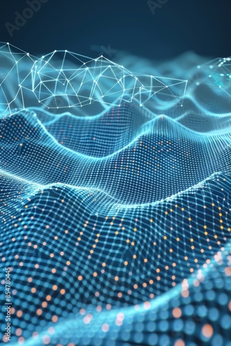 Abstract glowing trail  symbolizing technology and information transfer in digital realm