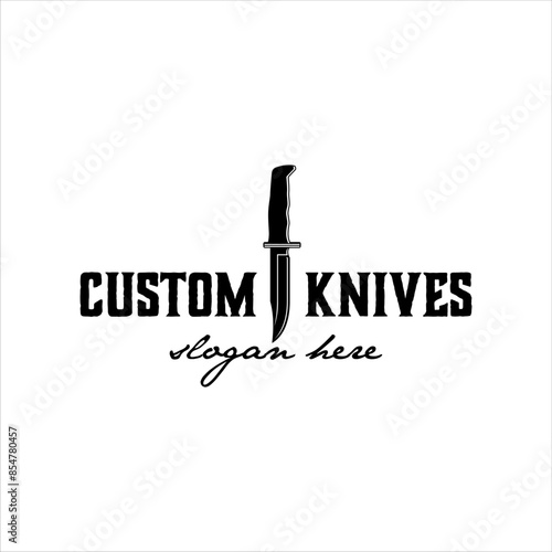 Custom knife logo with classic style design