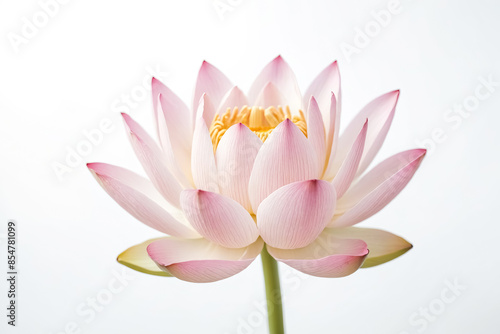 Pink Lotus Flower on White Background