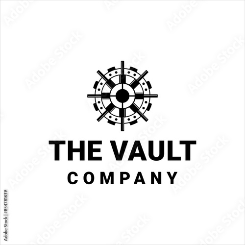 Vault door gear logo with masculine style design
