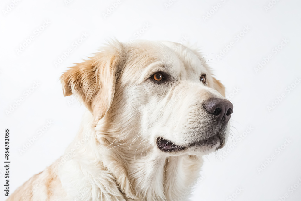 Portrait of a White Dog with Brown Eyes Portrait of a White Dog with Brown Eyes