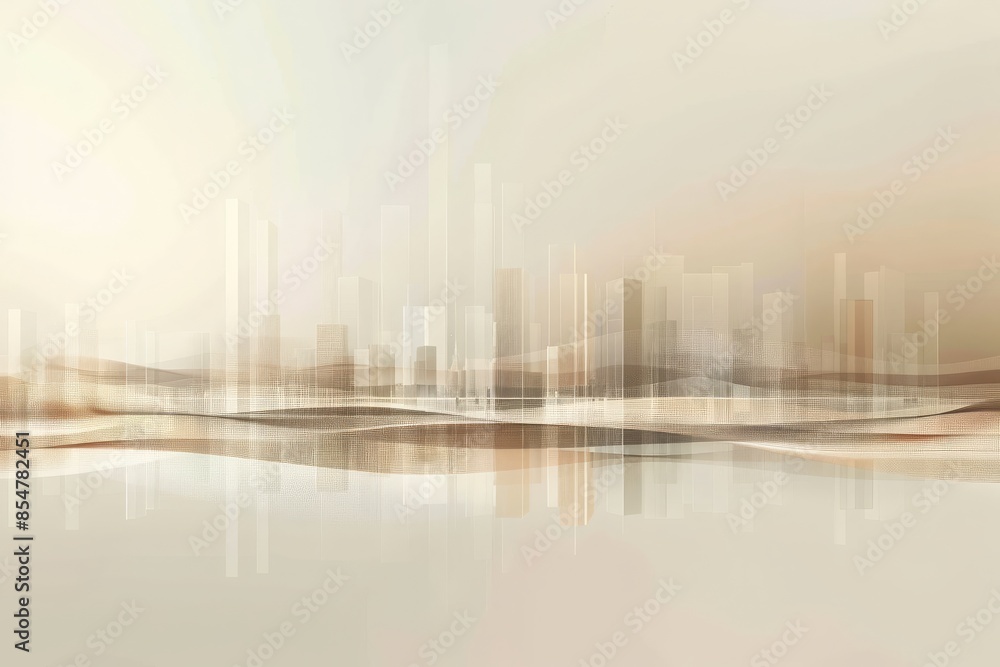 Obraz premium Data Visualization in Subtle Earth Tones - Aesthetic Data Science Concept, Generative AI