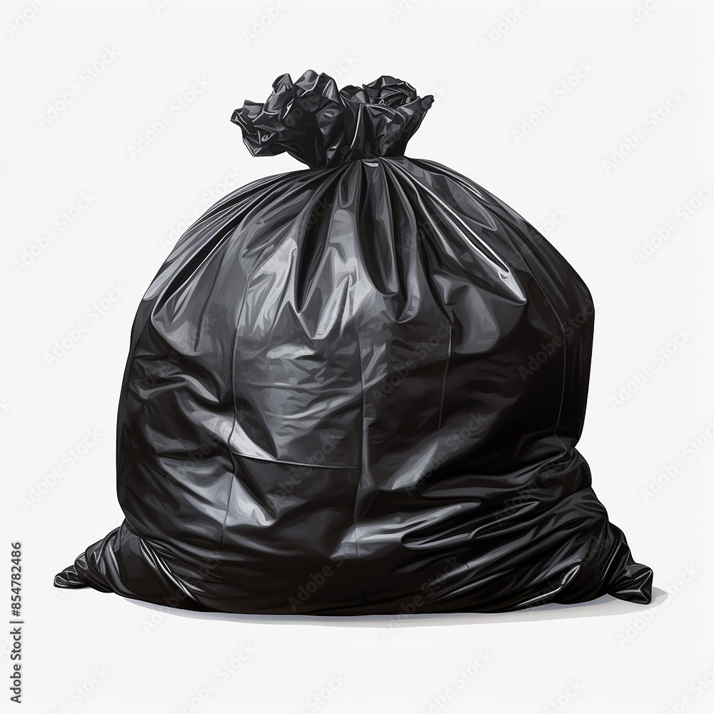 black garbage bag isolated on white or clear background black garbage bag isolated on white or clear background