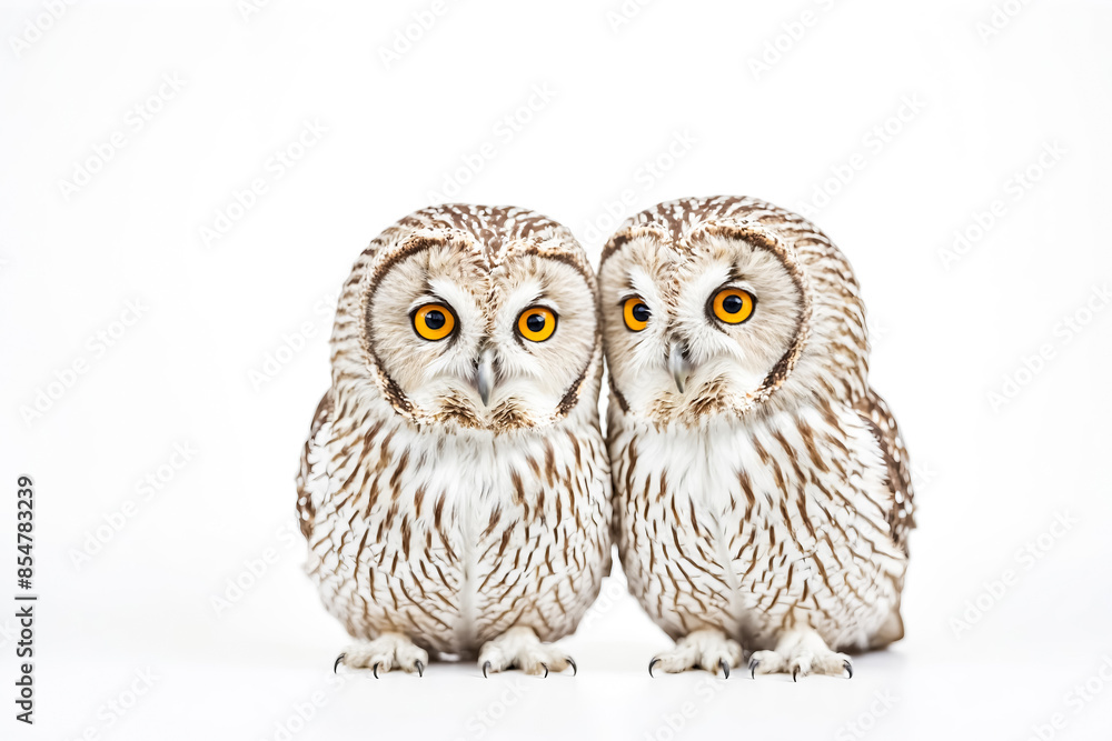 Fototapeta premium Two Owls Facing Each Other
