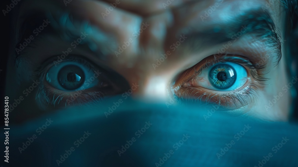 A man with blue eyes is looking at the camera with a scowl on his face A man with blue eyes is looking at the camera with a scowl on his face