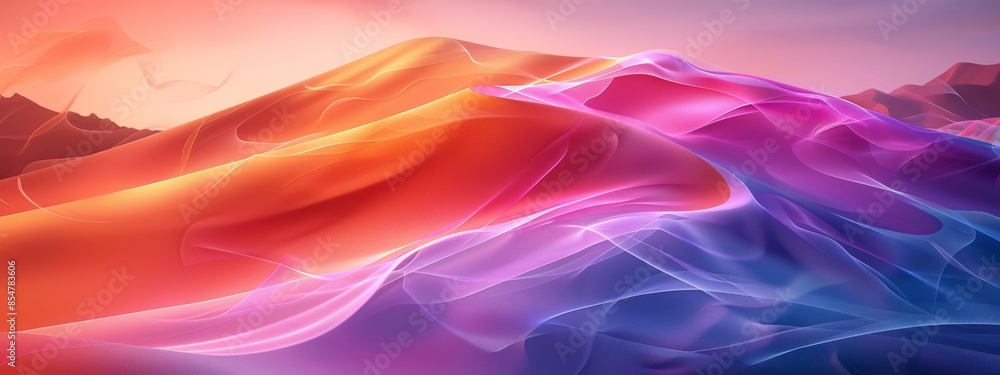 Obraz premium Minimalist wallpaper featuring subtle gradients that morph and evolve gradually, creating a sense of depth.