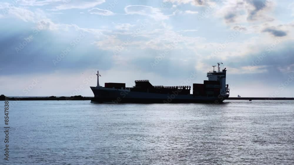 The ship sails through the Baltic Strait The ship sails through the Baltic Strait