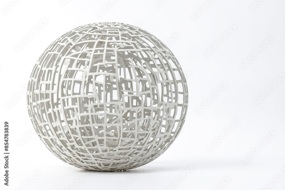 Abstract White Sphere with Interlocking Lattice Pattern Abstract White Sphere with Interlocking Lattice Pattern