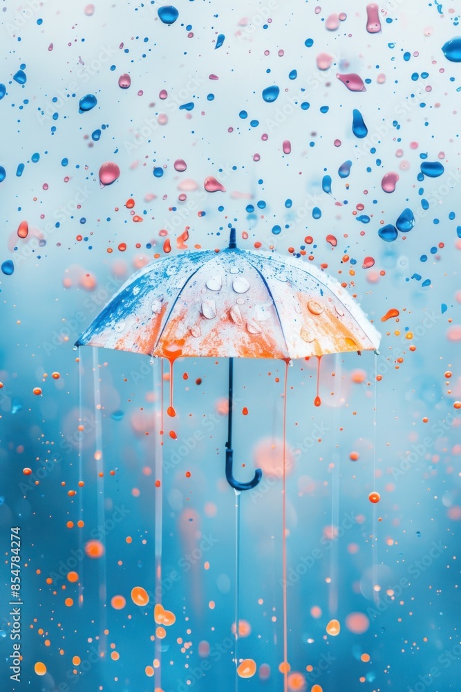 Umbrella in a Rain of Colors Umbrella in a Rain of Colors