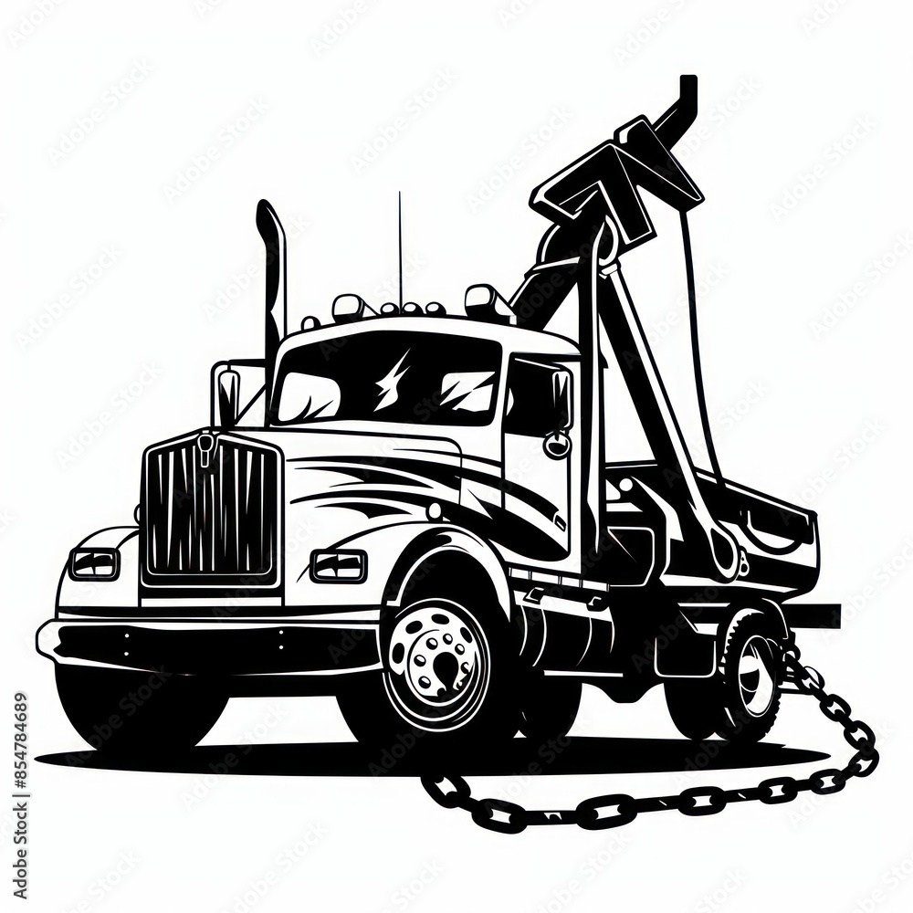 Naklejka premium towing truck with emblem logo design