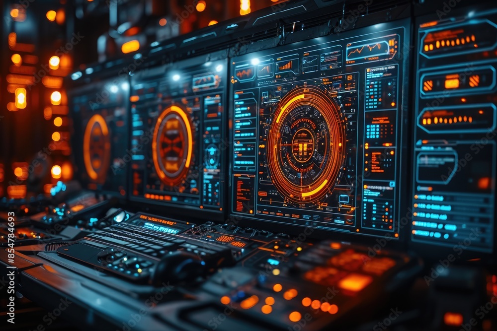 Obraz premium Algorithmic Control: Central Command in Manufacturing Excellence