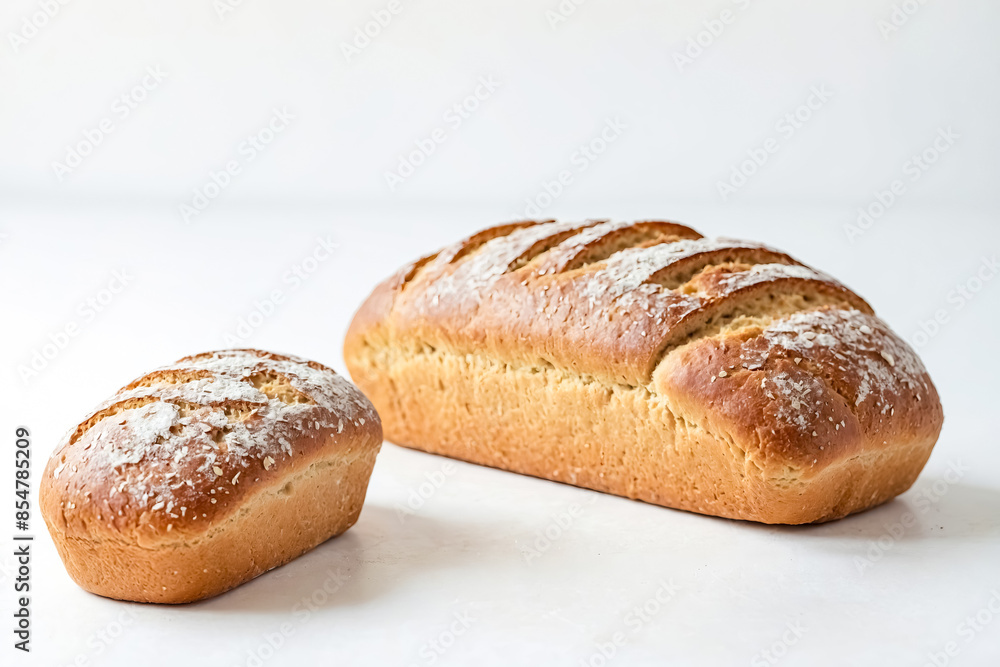 Freshly Baked Bread on a White Background Freshly Baked Bread on a White Background