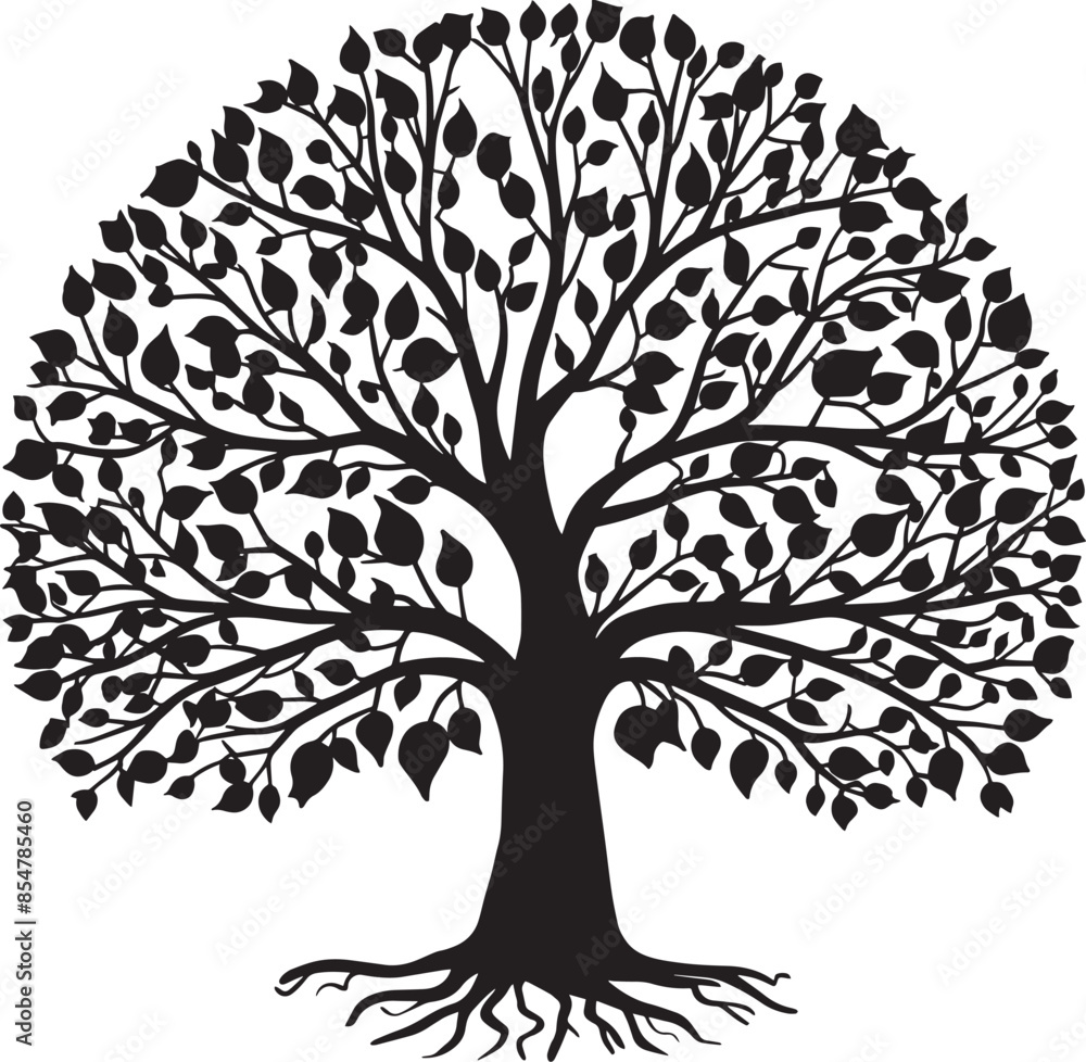 High-Quality Oak Tree Silhouette and Vector Designs on white background High-Quality Oak Tree Silhouette and Vector Designs on white background