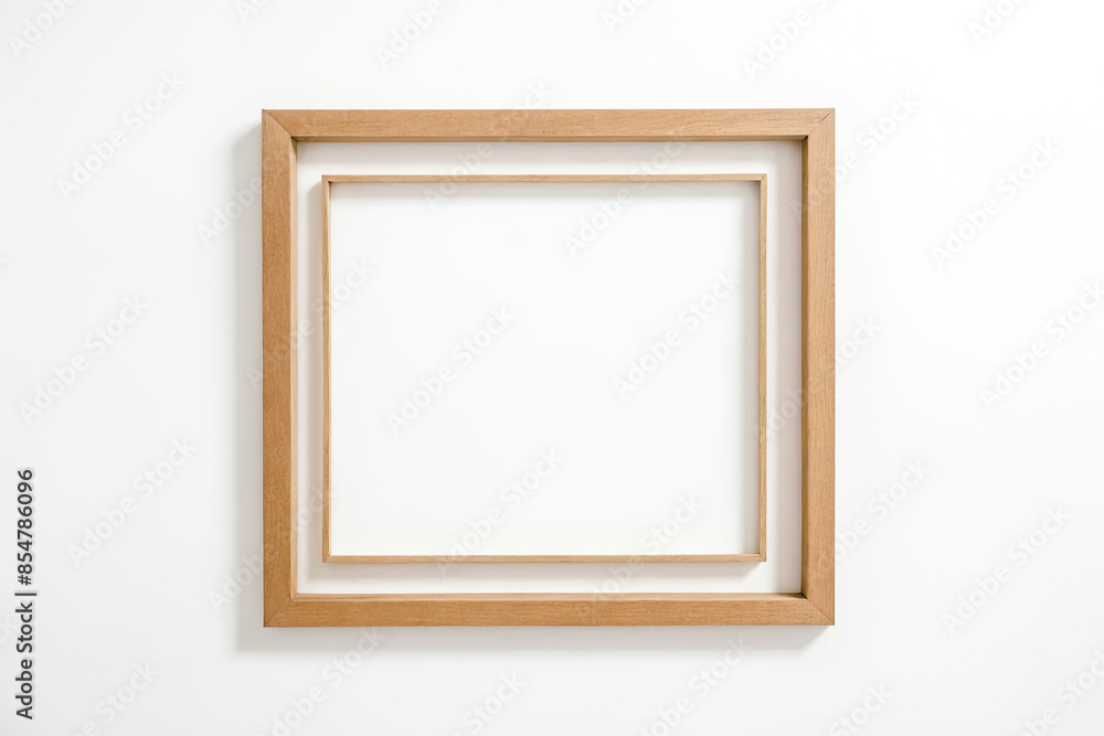 Wooden picture frame on white background Wooden picture frame on white background