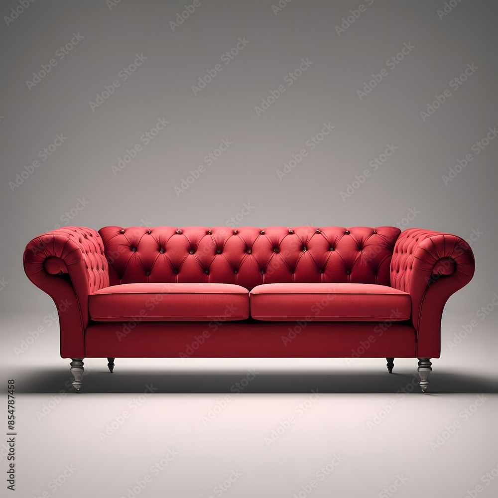 Luxury red and golden sofa furniture on a white background Luxury red and golden sofa furniture on a white background