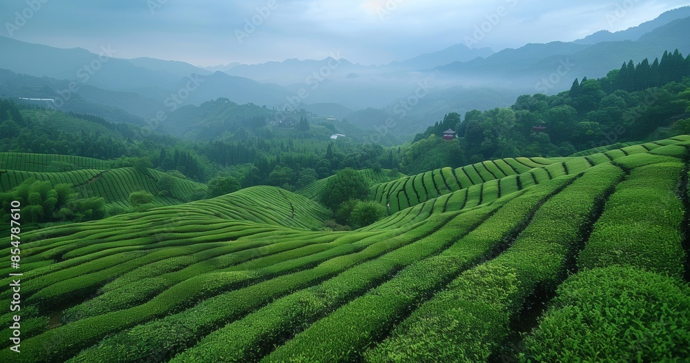 Tea green plantation bush field farm. Tea green plantation bush field farm.