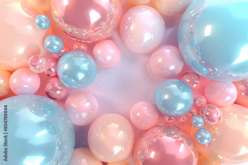 Abstract Background with Soft Pink and Baby Blue Spheres - Soothing Modern Aesthetic Abstract Background with Soft Pink and Baby Blue Spheres - Soothing Modern Aesthetic