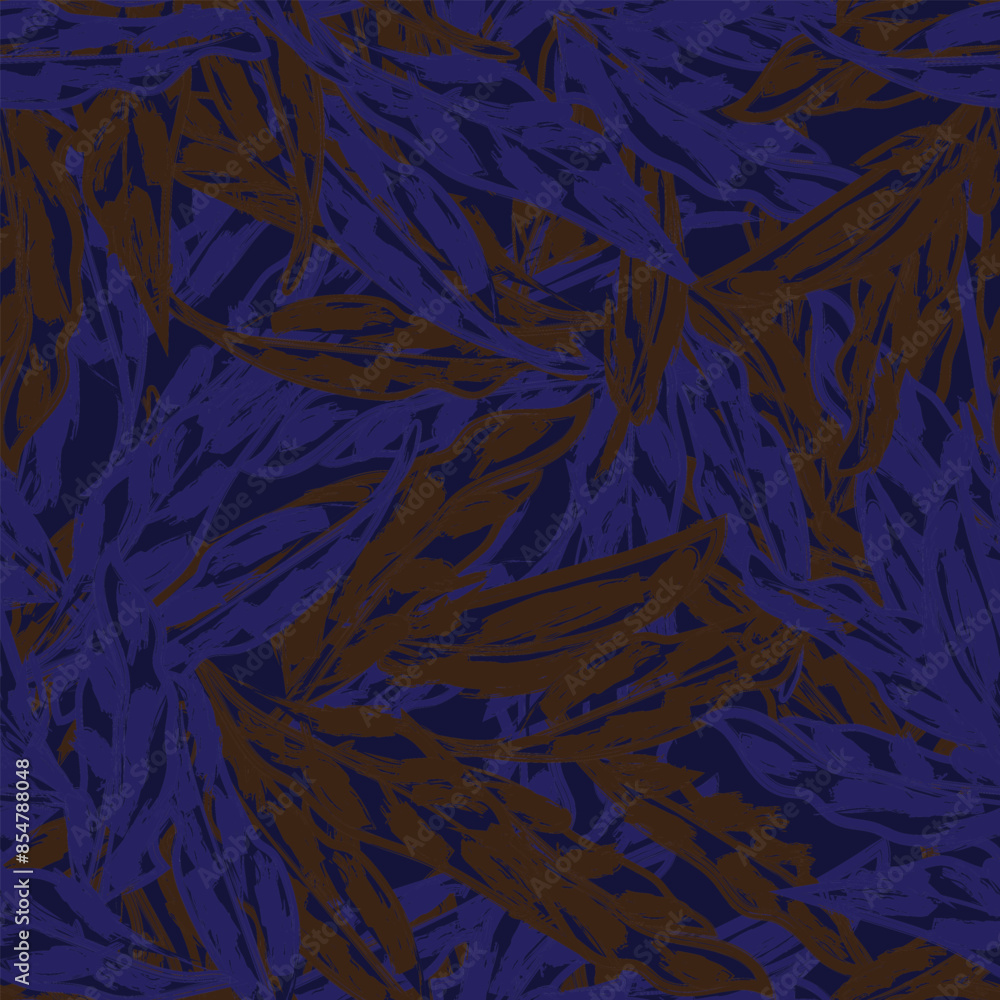 Blue Tropical Leaf Seamless Pattern Design Blue Tropical Leaf Seamless Pattern Design