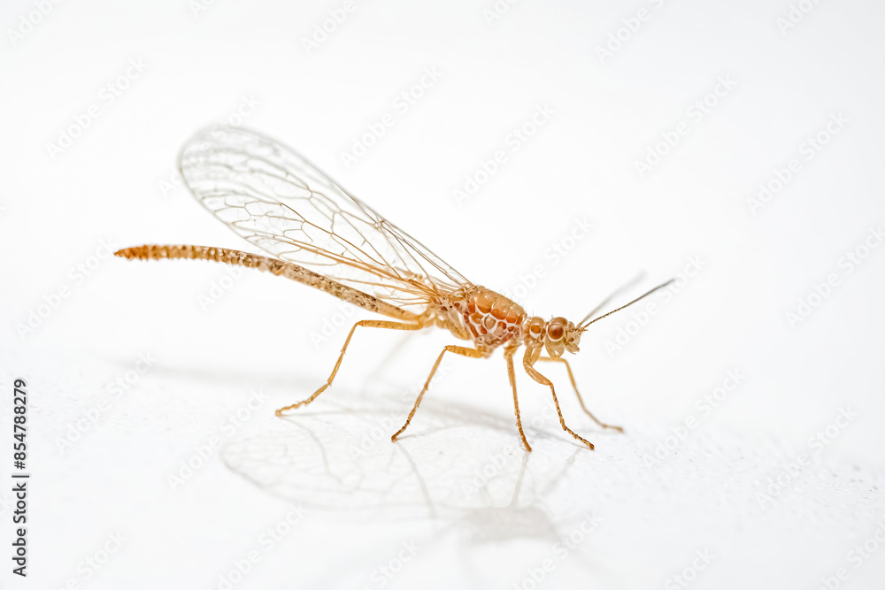 Close-up of a Brown Lacewing with Delicate Wings Close-up of a Brown Lacewing with Delicate Wings