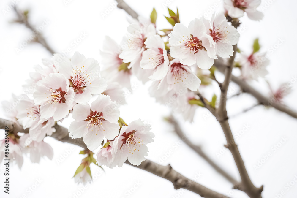 Close-up of Delicate White Flowers Blooming on a Branch Close-up of Delicate White Flowers Blooming on a Branch