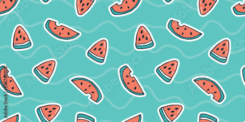 background. drawing. seamless pattern. the pattern. seamless. beach. Lemon. rest. Morata. watermelon. food. sweet. tasty.