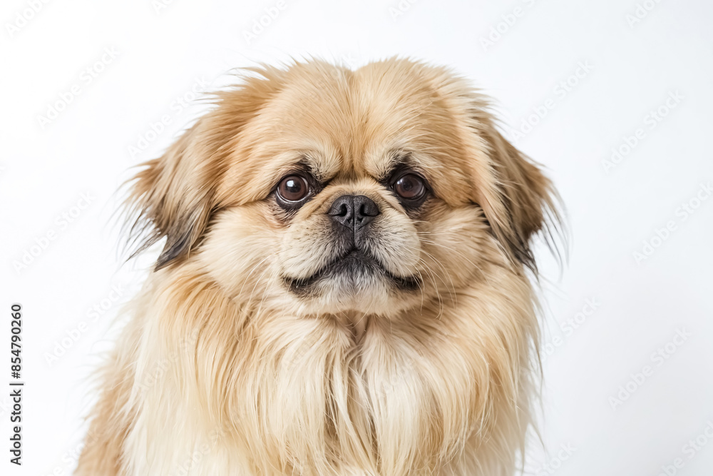 Portrait of a Pekingese dog with a serious expression Portrait of a Pekingese dog with a serious expression