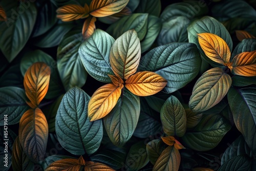 Wallpaper Mural Nature-Inspired Leaf Textures - Detailed Background with Organic Beauty, Generative AI Torontodigital.ca