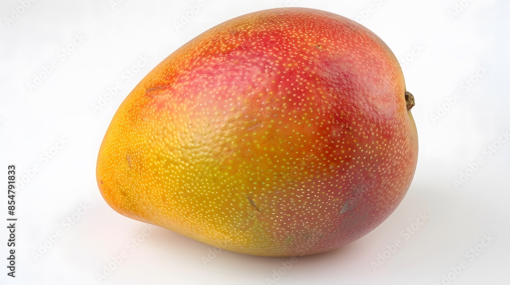 Close-up Photo of a Realistic Mango on White Background Close-up Photo of a Realistic Mango on White Background