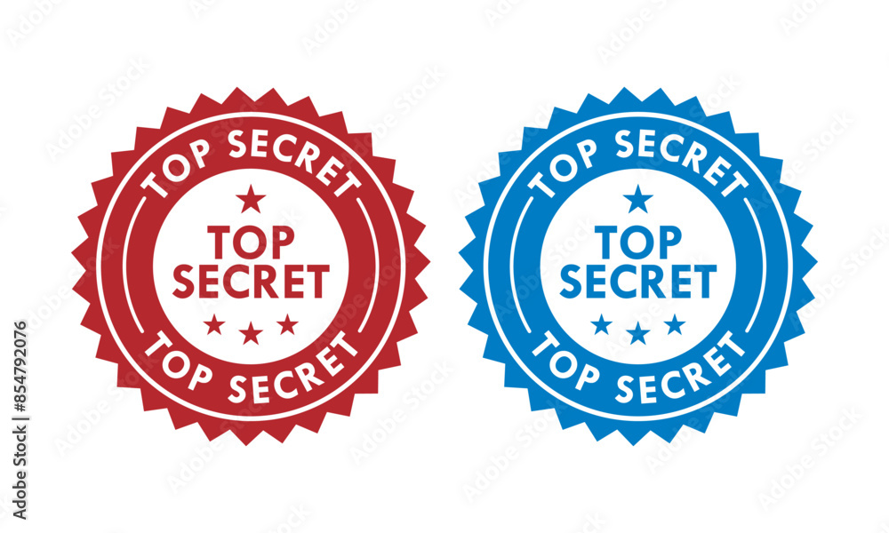 Top secret design badge template illustration Top secret design badge template illustration