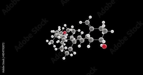 Calcifediol molecule, rotating 3D model of vitamin d, looped video on a black background photo