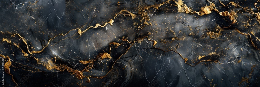 Fototapeta premium Abstract Black and Gold Swirls