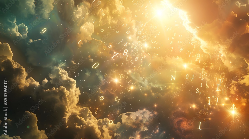 Naklejka premium Planet in deep space with cosmic clouds and stars