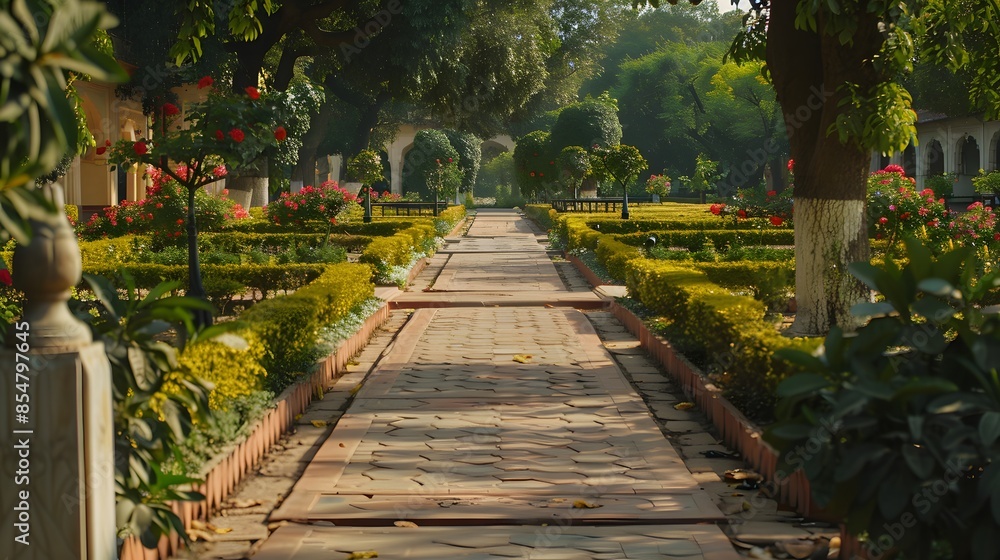 Obraz premium Magical Film Scene in an Ancient Mughal Garden