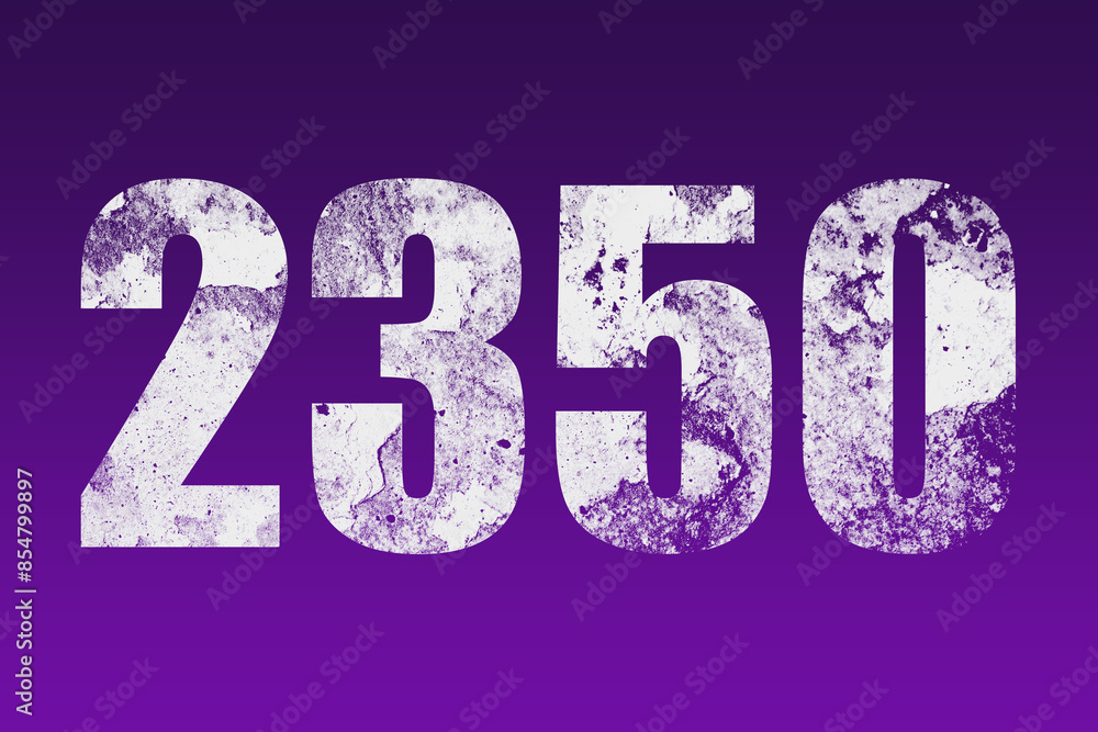 flat white grunge number of 2350 on purple background. flat white grunge number of 2350 on purple background.