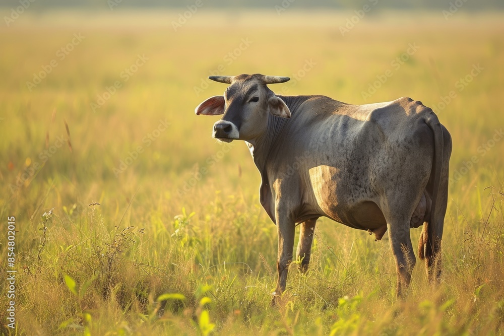 view from side body of a Brahmans Cow standing on grass, Awe-inspiring, Full body shot ::2 Side Angle View view from side body of a Brahmans Cow standing on grass, Awe-inspiring, Full body shot ::2 Side Angle View