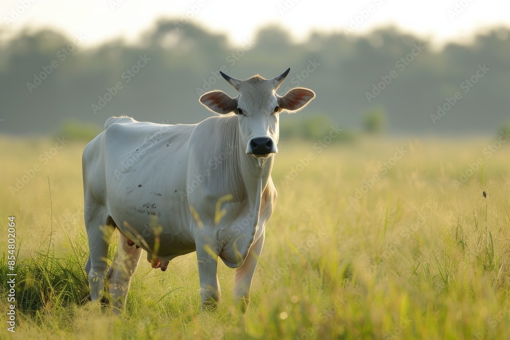 view from side body of a Brahmans Cow standing on grass, Awe-inspiring, Full body shot ::2 Side Angle View view from side body of a Brahmans Cow standing on grass, Awe-inspiring, Full body shot ::2 Side Angle View