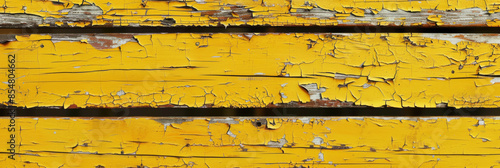 Wallpaper Mural Distressed yellow wood background with peeling paint and weathered texture: Vintage and eclectic, perfect for rustic or modern designs, the yellow wood with peeling paint creates a charming and unique Torontodigital.ca