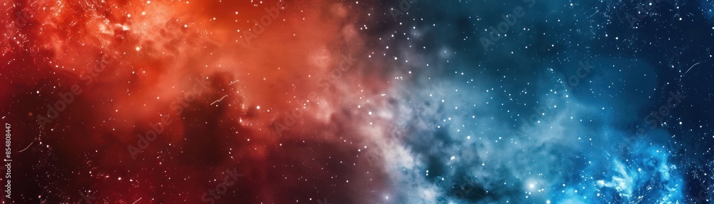 Cosmic Nebula with Vibrant Red and Blue Hues. Astronomy Background Cosmic Nebula with Vibrant Red and Blue Hues. Astronomy Background