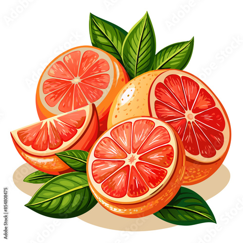 grapefruit isolated on white