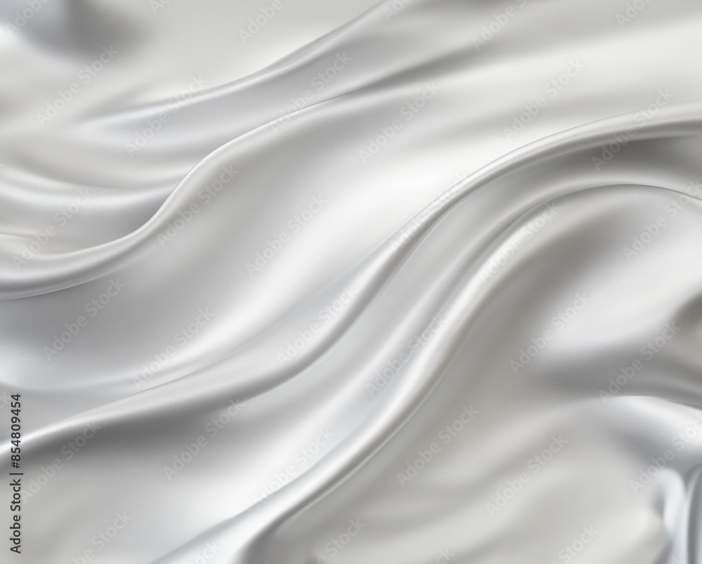 White silk fabric background, GenerativeAI. Silver luxury fabric texture wallpaper, beauty of curve White silk fabric background, GenerativeAI. Silver luxury fabric texture wallpaper, beauty of curve