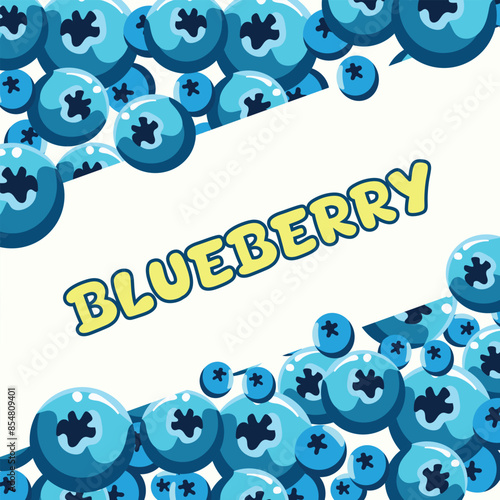 Fresh blueberry for background. Vector illustration in flat style