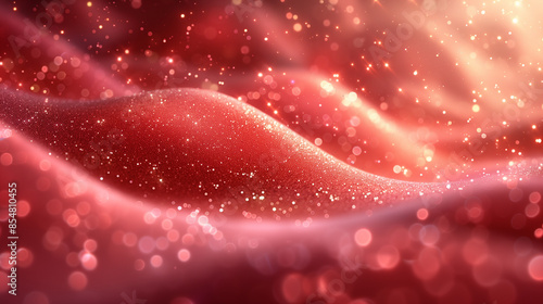 Red background with many sparkly circles